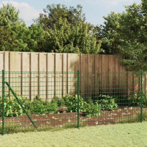 Green PVC Coated Galvanized Steel Wire Mesh Fence with Spike Anchors Garden Barrier