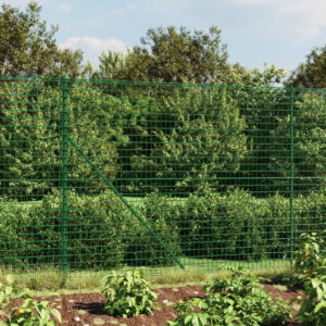 Green PVC Coated Galvanized Steel Wire Mesh Fence with Spike Anchors for Garden