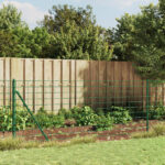 Wire Mesh Fence with Spike Anchors Green 0.8x25 m