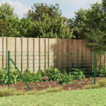 Green PVC Coated Galvanized Steel Wire Mesh Fence with Spike Anchors for Garden