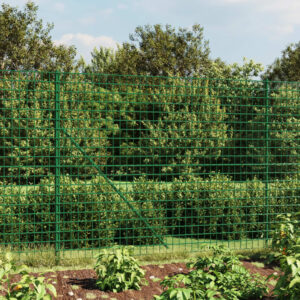 Green PVC Coated Galvanized Steel Wire Mesh Fence with Spike Anchors Garden Barrier