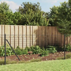 Galvanized Steel PVC Coated Wire Mesh Fence Garden Barrier UV Resistant Anthracite