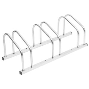 Galvanised Steel Bike Rack Floor Parking Stand Storage Organizer for 3 Bikes Outdoor