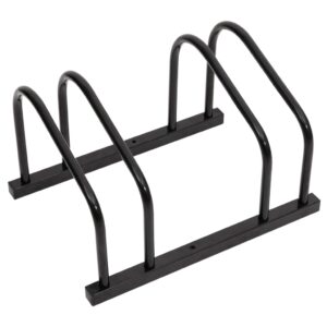 Sturdy Black Steel Floor Bike Rack Stand Storage Organizer for 2 Bicycles Space Saver