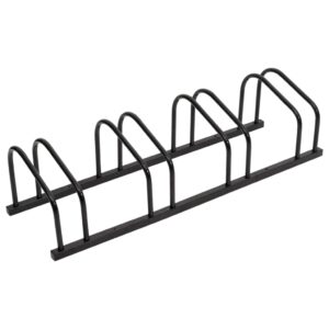 Sturdy Black Steel Floor Bike Rack Stand Organizer for 4 Bicycles Space Saver