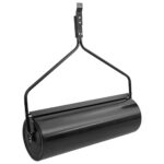 Heavy Duty Iron Garden Lawn Roller Aerator Push Pull Handle Black Large Capacity