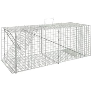 Humane Live Catch Animal Trap Galvanized Iron Mesh Cage with Handle Safe Design