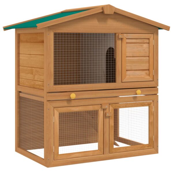 Spacious Wooden Rabbit Hutch with Ramp  Weatherproof Roof  Easy Clean Tray