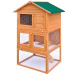 Outdoor Rabbit Hutch Small Animal House Pet Cage 3 Layers Wood