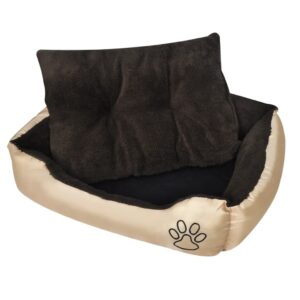 Warm Dog Bed with Padded Cushion L