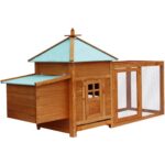 Deluxe Wooden Chicken Coop Hen Duck Poultry House Large Run Waterproof Roof