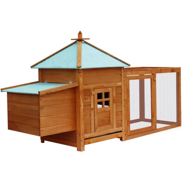 Deluxe Wooden Chicken Coop Hen Duck Poultry House Large Run Waterproof Roof