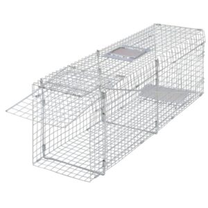 Galvanized Steel Humane Animal Live Trap Large Cage Safe Capture Release