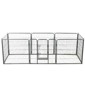 Heavy Duty Dog Playpen Large Pet Exercise Pen Indoor Outdoor Safety Gate Black