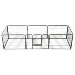 Heavy Duty Dog Playpen Indoor Outdoor Exercise Training Pet Safety Gate Black