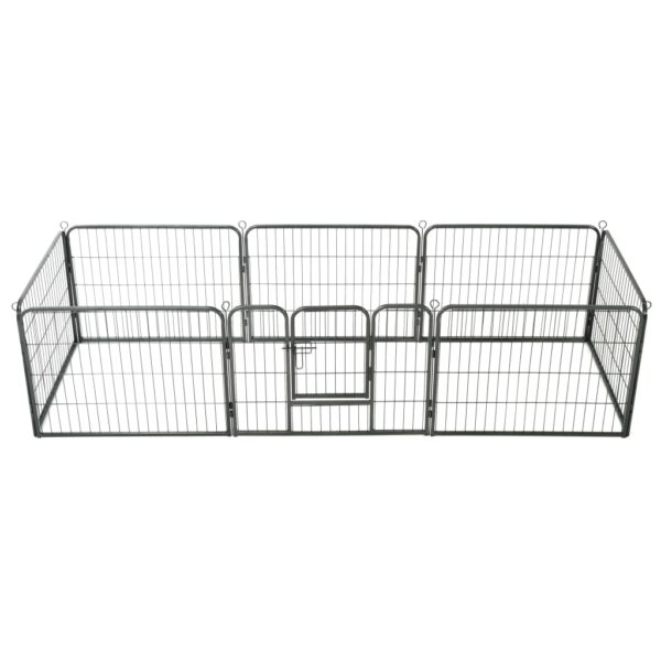 Heavy Duty Dog Playpen Indoor Outdoor Exercise Training Pet Safety Gate Black