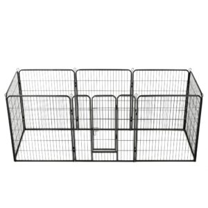 Heavy Duty Dog Playpen Large Pet Exercise Pen Indoor Outdoor Safety Gate Black