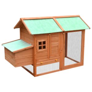 Deluxe Wooden Chicken Coop Hen House Poultry Hutch Cage with Ramp and Tray