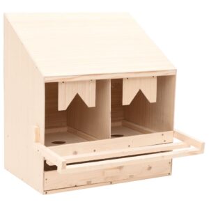 Chicken Coop Nesting Box Dual Compartment Solid Pine Foldable Perch Easy Clean