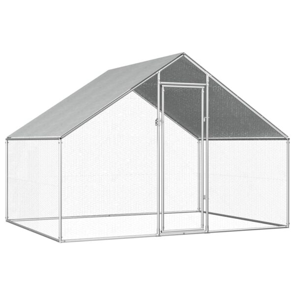 Spacious Outdoor Chicken Coop Hen Duck Aviary Enclosure Galvanized Steel Cage