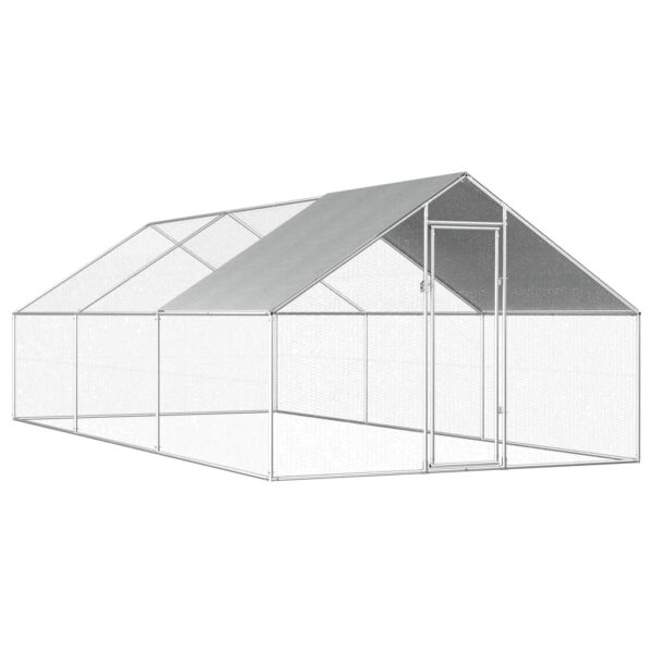 Spacious Outdoor Chicken Coop Hen Duck Aviary Cage Galvanised Steel with PE Roof