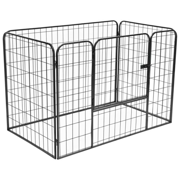 Heavy Duty Dog Playpen Black 120x80x70 cm Steel