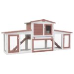 Deluxe Wooden Rabbit Hutch Outdoor Pet House Weather-Resistant with Run