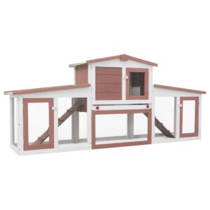 Deluxe Wooden Rabbit Hutch Outdoor Pet House Weather-Resistant with Run