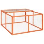 Spacious Wooden Rabbit Hutch Outdoor Pet Cage with Steel Wire & Sun Roof