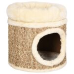 Luxury Seagrass Cat House Cozy Cushion Plush Perch Condo Pet Lounge Play Tower