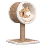 Deluxe Beige Cat Tree Scratching Post Plush Seagrass Lounge Tunnel Toy Play