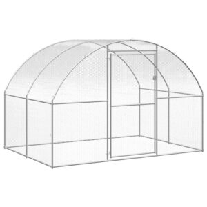 Spacious Galvanized Steel Chicken Coop Hen Duck Outdoor Enclosure Wire Mesh Cage