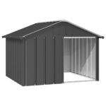 Outdoor Weatherproof Dog Kennel Galvanized Steel Pet Shelter with Open Entrance