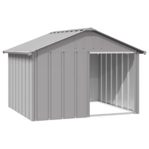 Galvanised Steel Dog House Outdoor Pet Shelter Weatherproof Kennel with Open Entrance