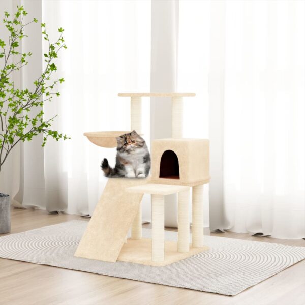 Cat Tree with Sisal Scratching Posts Cream 82 cm