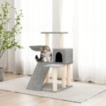 Cat Tree with Sisal Scratching Posts Light Grey 82 cm