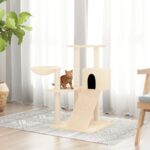 Cat Tree with Sisal Scratching Posts Cream 82 cm