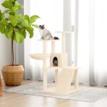 Cat Tree with Sisal Scratching Posts Cream 94 cm