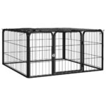 Heavy Duty Dog Playpen Outdoor Pet Exercise Pen Secure Lock Water Resistant Roof