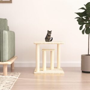 Cat Scratching Posts with Platforms Cream 50 cm