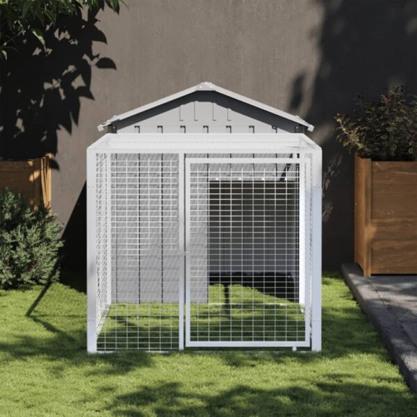 Spacious Galvanised Steel Chicken Coop with Run Mesh Roof Outdoor Hen House