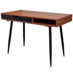 Spacious Brown Workstation Desk with Drawers for Home Office Durable MDF