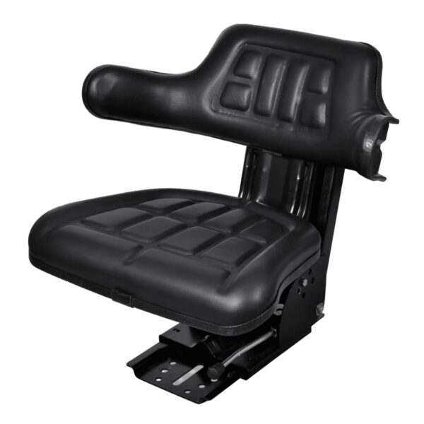 Comfortable Tractor Seat with Suspension Slide Track Adjustable Waterproof Black