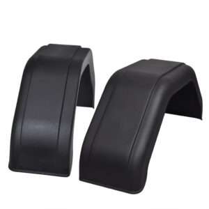 High-Quality Trailer Wheel Mudguards Set Impact Resistant PP Black Easy Mount