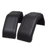 High-Quality Trailer Wheel Mudguards Set Black PP Impact Resistant Easy Mount