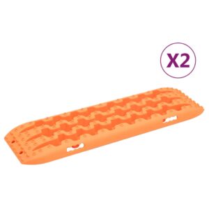 Off-Road Recovery Traction Mats Durable Nylon Vehicle Support Orange Pair