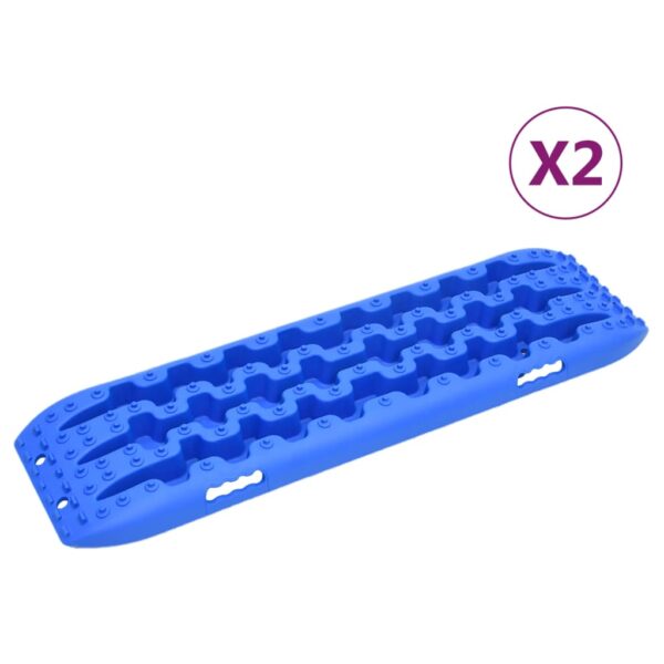 Off-Road Recovery Traction Mats Blue Reinforced Nylon Vehicle Tire Grip Pads