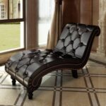 Elegant Brown Faux Leather Chaise Lounge Comfortable Ergonomic Tufted Design