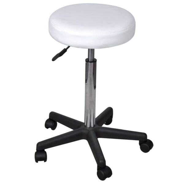 Adjustable Modern White Office Stool Comfortable Gas Lift Swivel Lightweight