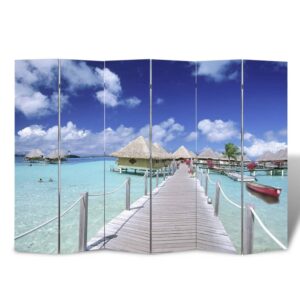 Folding Room Divider Print 217x170cm Beach